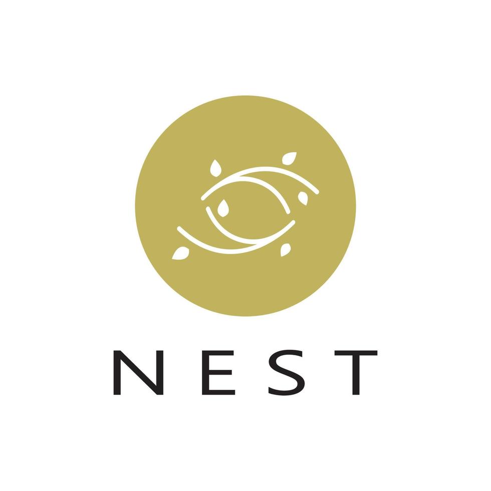 bird nest logo icon illustration design template, for bird farm, bird business, bird house, bird conservation with modern minimalist vector concept