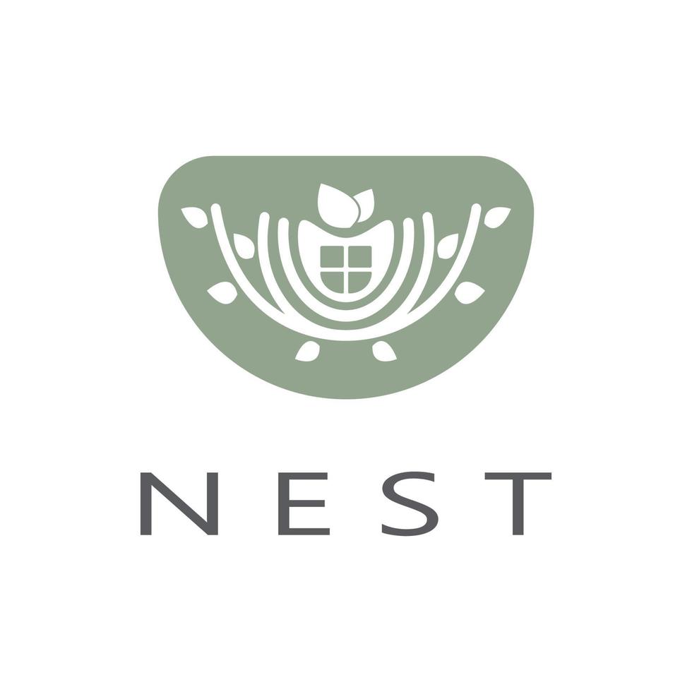 bird nest logo icon illustration design template, for bird farm, bird business, bird house, bird conservation with modern minimalist vector concept