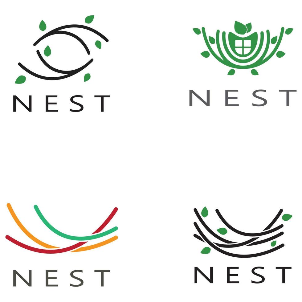 bird nest logo icon illustration design template, for bird farm, bird business, bird house, bird conservation with modern minimalist vector concept