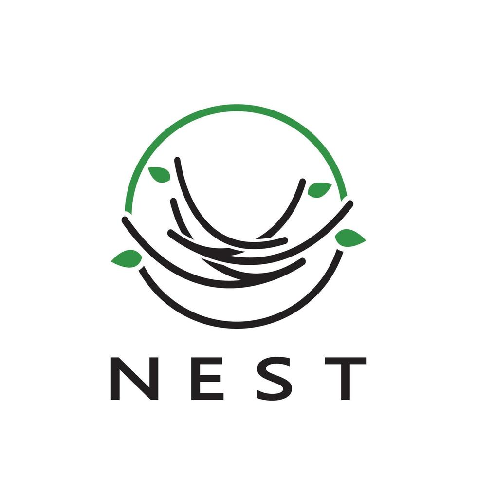 bird nest logo icon illustration design template, for bird farm, bird business, bird house, bird conservation with modern minimalist vector concept