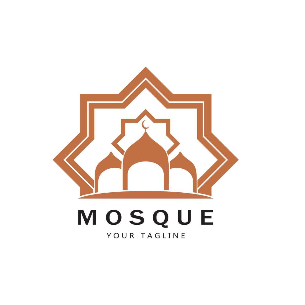 Islamic mosque logo vector icon template