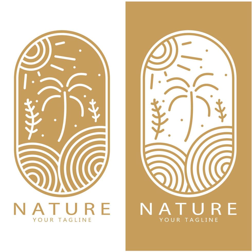 naturaleza vector logo. con árboles, ríos, mares, montañas, negocio emblemas, viaje insignias, ,ecológico salud