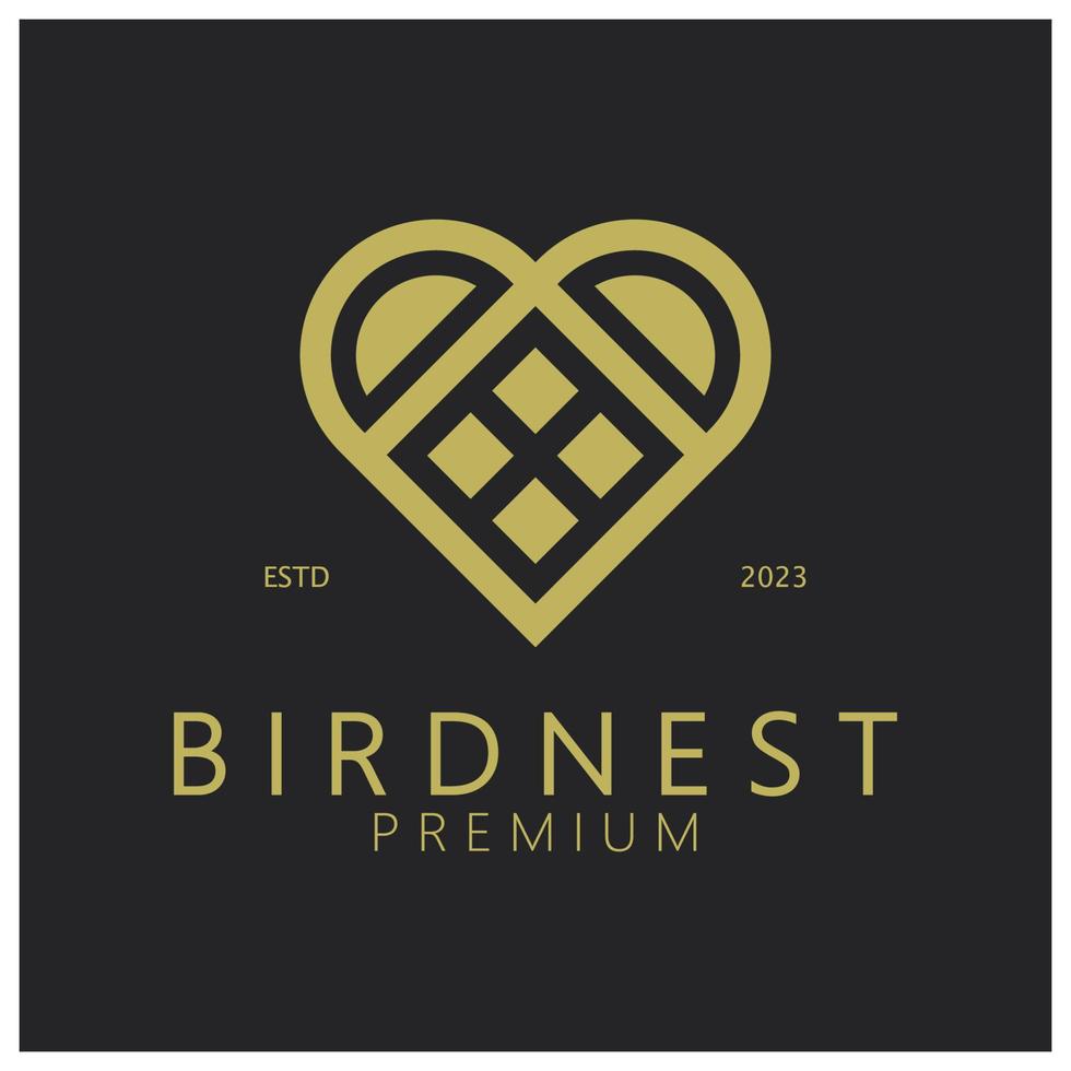 bird nest logo icon illustration design template, for bird farm, bird business, bird house, bird conservation with modern minimalist vector concept