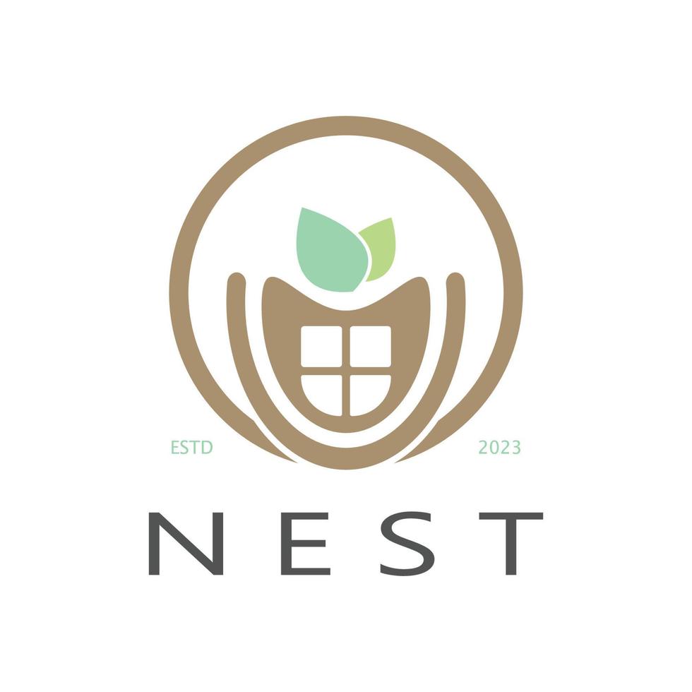 bird nest logo icon illustration design template, for bird farm, bird business, bird house, bird conservation with modern minimalist vector concept
