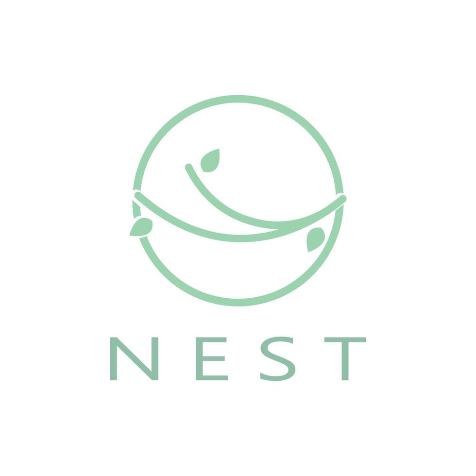 bird nest logo icon illustration design template, for bird farm, bird business, bird house, bird conservation with modern minimalist vector concept