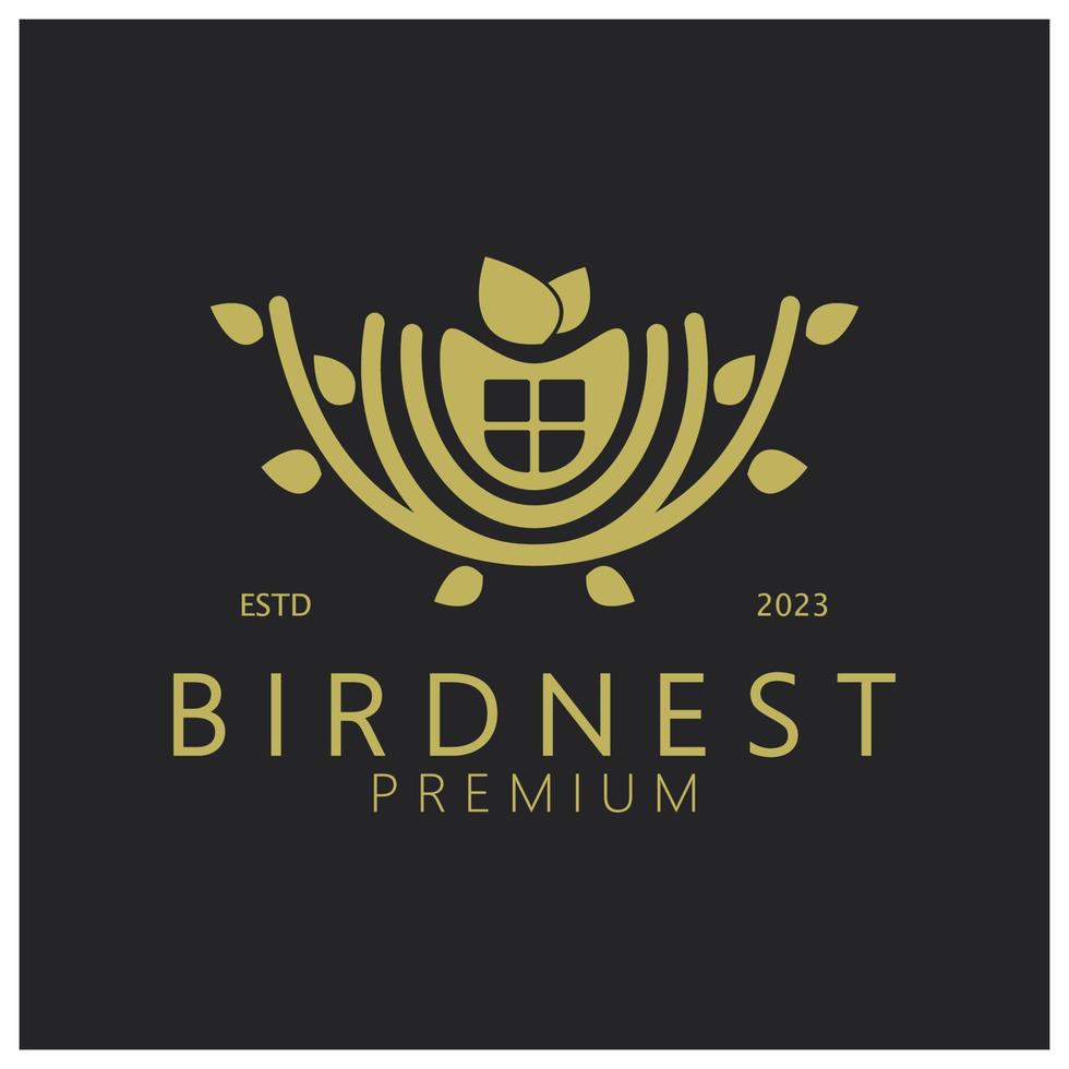 bird nest logo icon illustration design template, for bird farm, bird business, bird house, bird conservation with modern minimalist vector concept