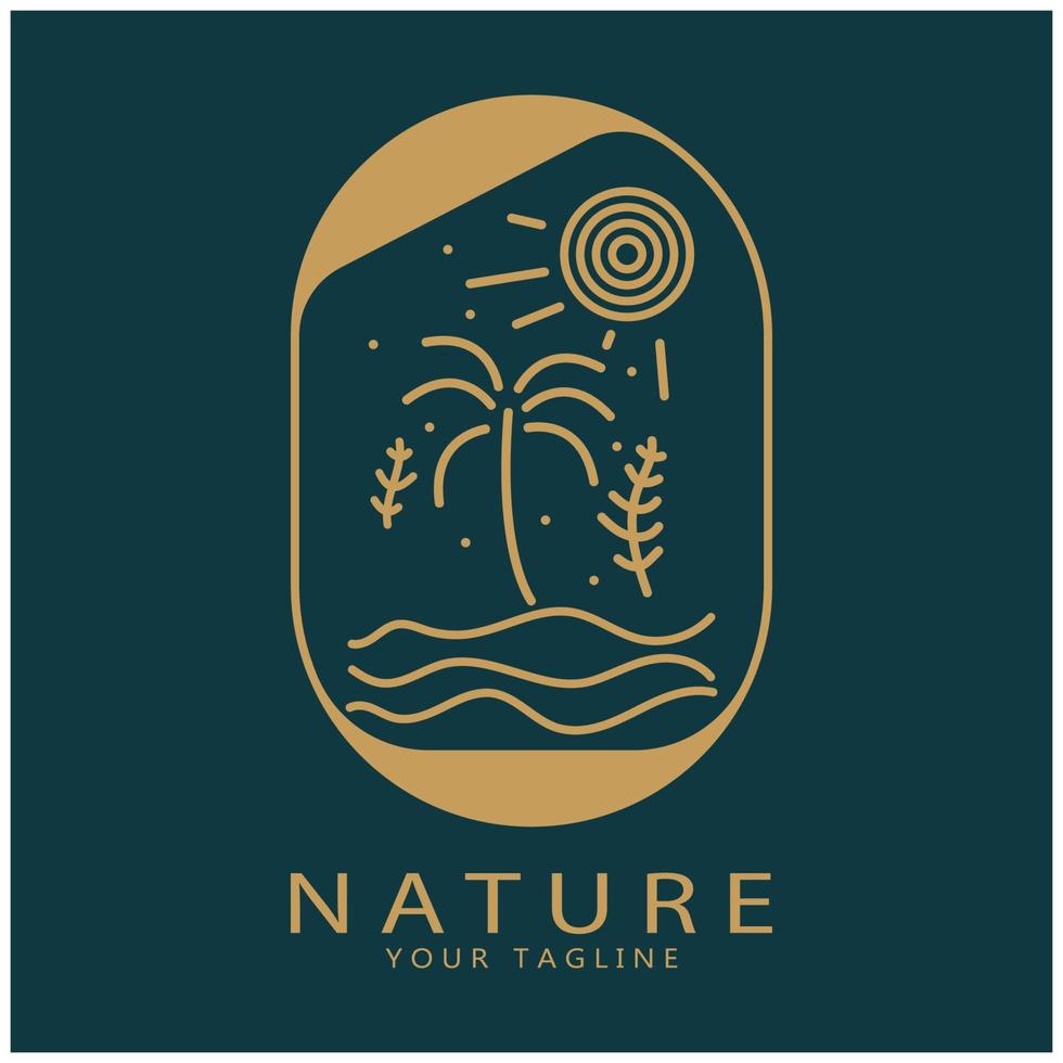 naturaleza vector logo. con árboles, ríos, mares, montañas, negocio emblemas, viaje insignias, ,ecológico salud