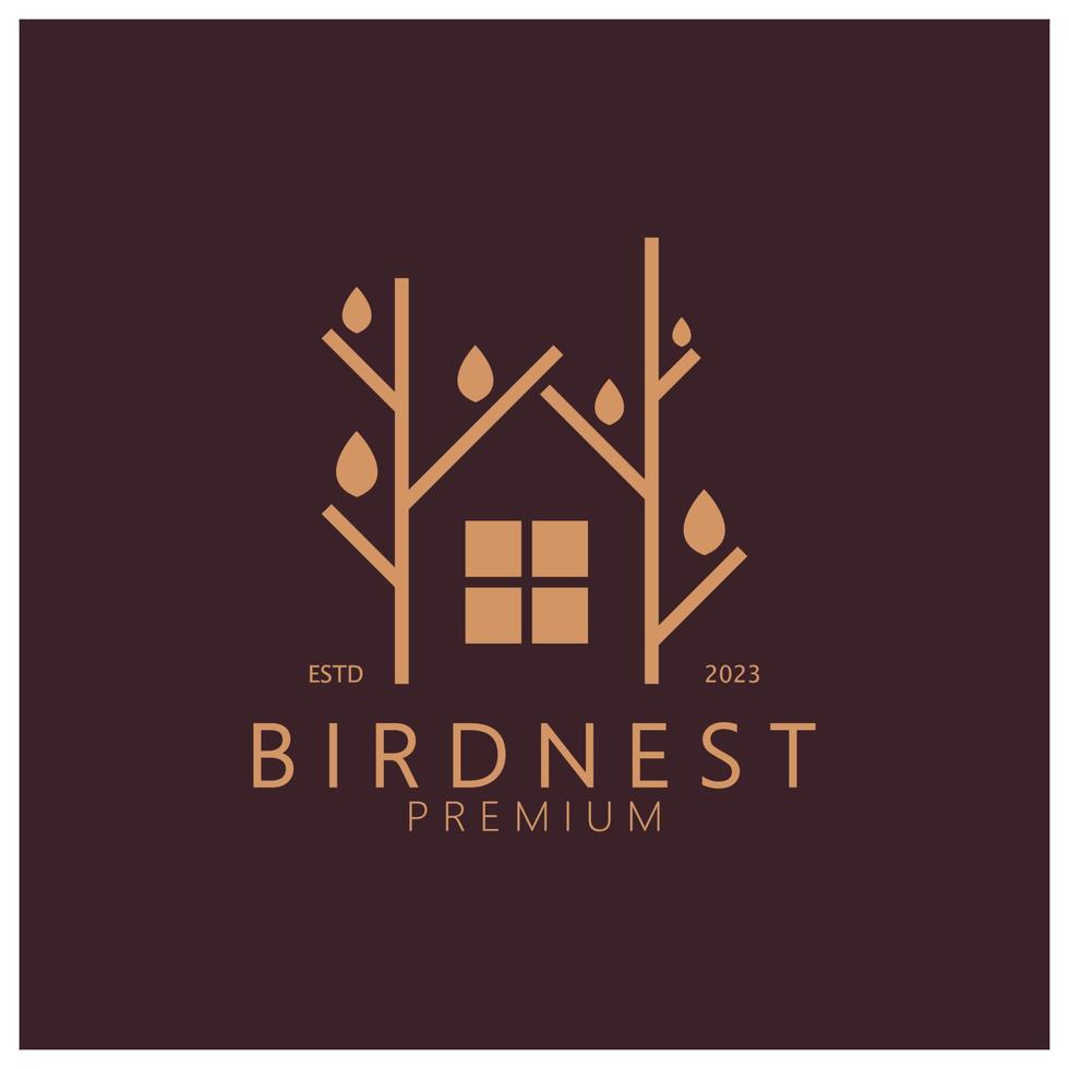 bird nest logo icon illustration design template, for bird farm, bird business, bird house, bird conservation with modern minimalist vector concept