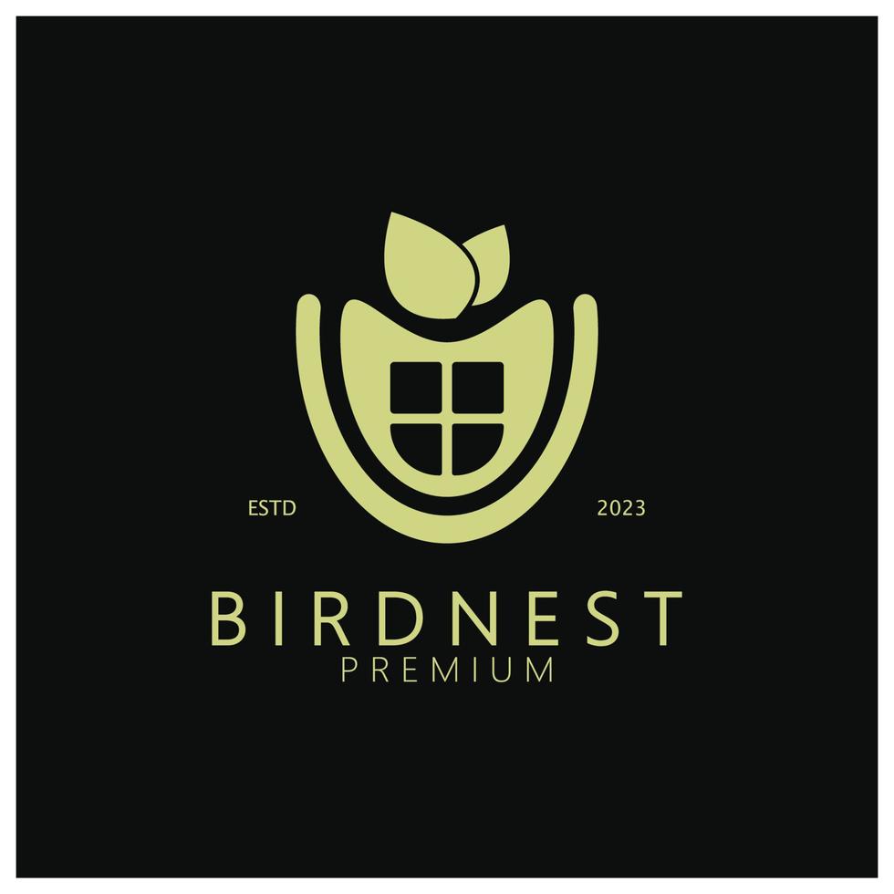 bird nest logo icon illustration design template, for bird farm, bird business, bird house, bird conservation with modern minimalist vector concept