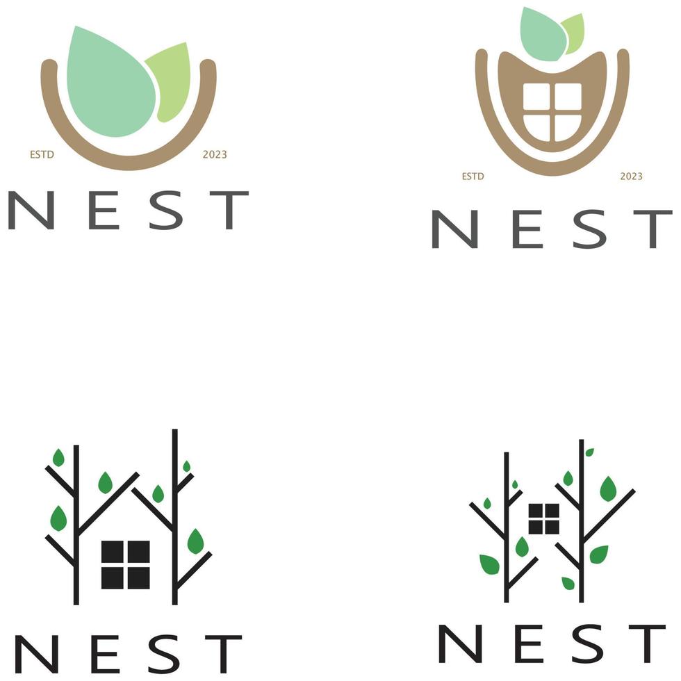 bird nest logo icon illustration design template, for bird farm, bird business, bird house, bird conservation with modern minimalist vector concept