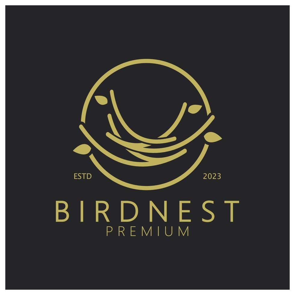 bird nest logo icon illustration design template, for bird farm, bird business, bird house, bird conservation with modern minimalist vector concept