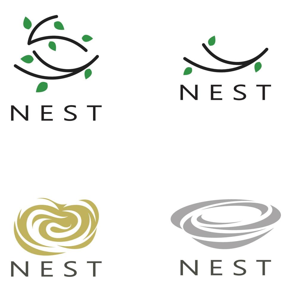 bird nest logo icon illustration design template, for bird farm, bird business, bird house, bird conservation with modern minimalist vector concept