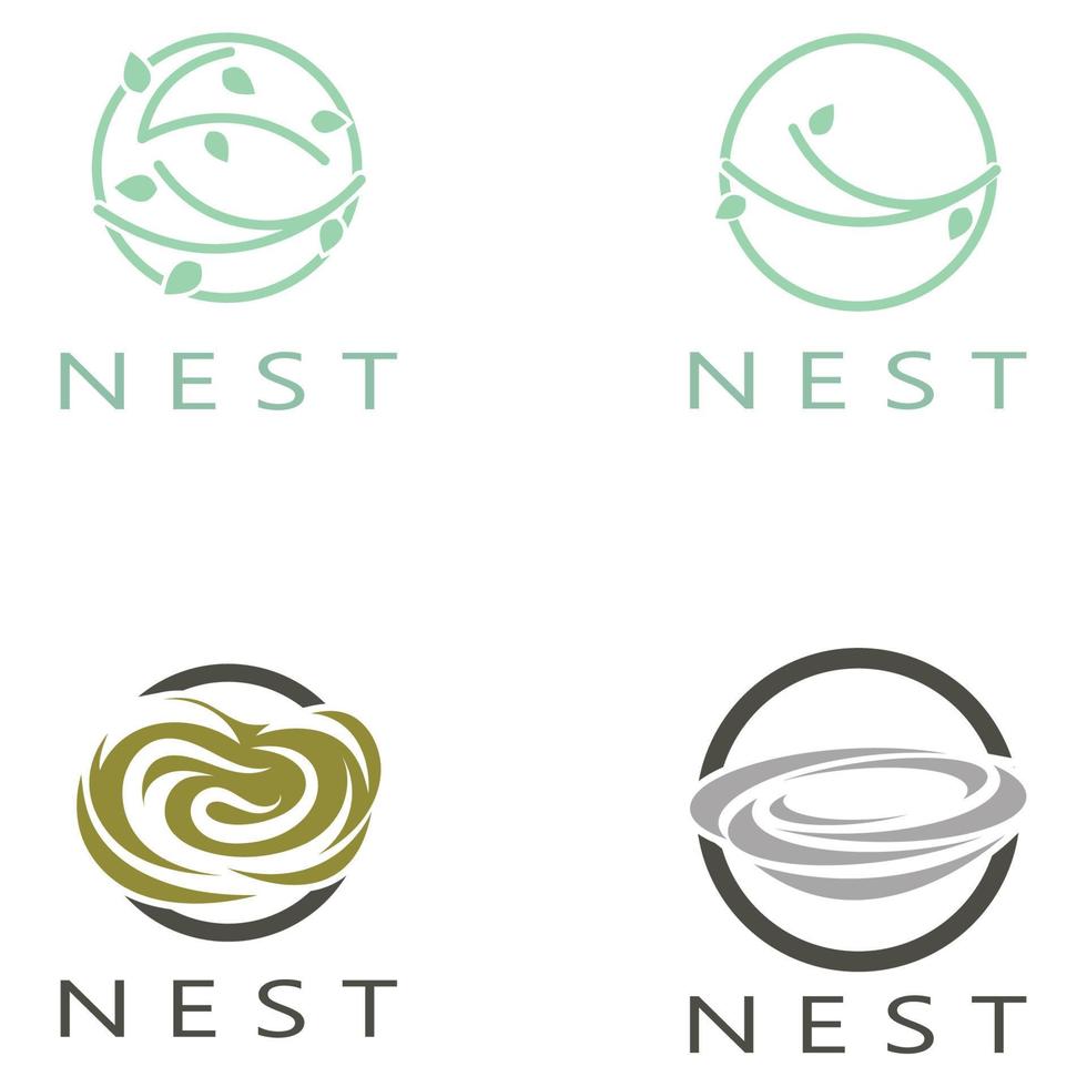 bird nest logo icon illustration design template, for bird farm, bird business, bird house, bird conservation with modern minimalist vector concept
