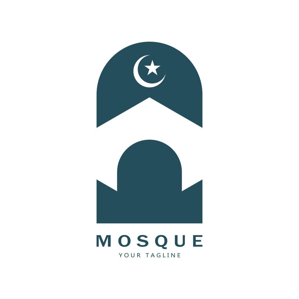 islámico mezquita logo vector icono modelo