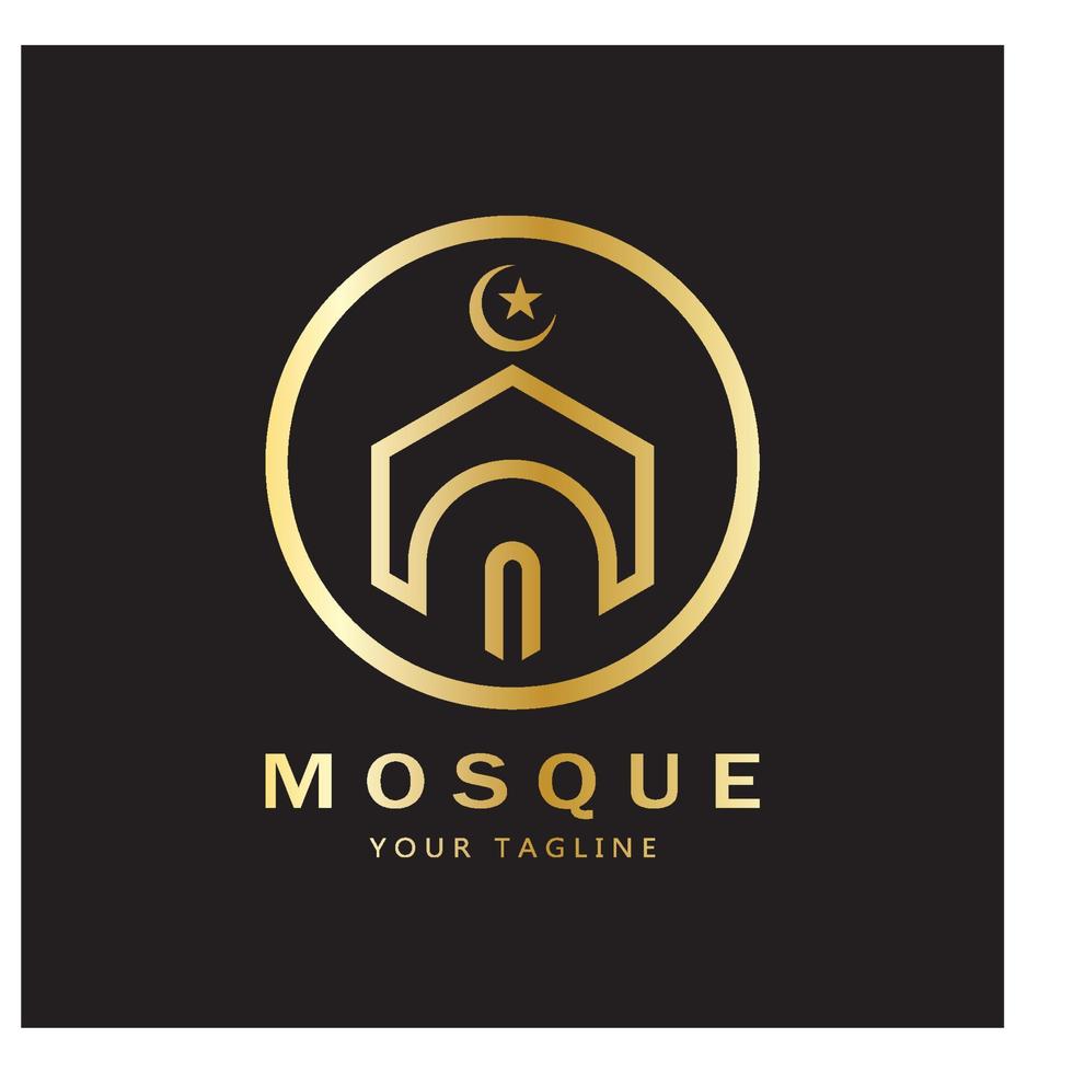 Islamic mosque logo vector icon template