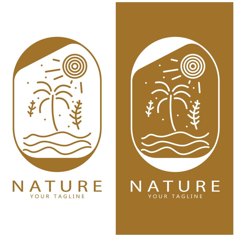 Nature vector logo. with trees, rivers, seas, mountains, business emblems, travel badges, ,ecological health