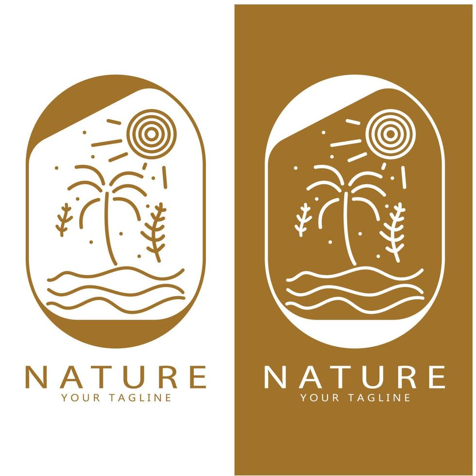 naturaleza vector logo. con árboles, ríos, mares, montañas, negocio emblemas, viaje insignias, ,ecológico salud