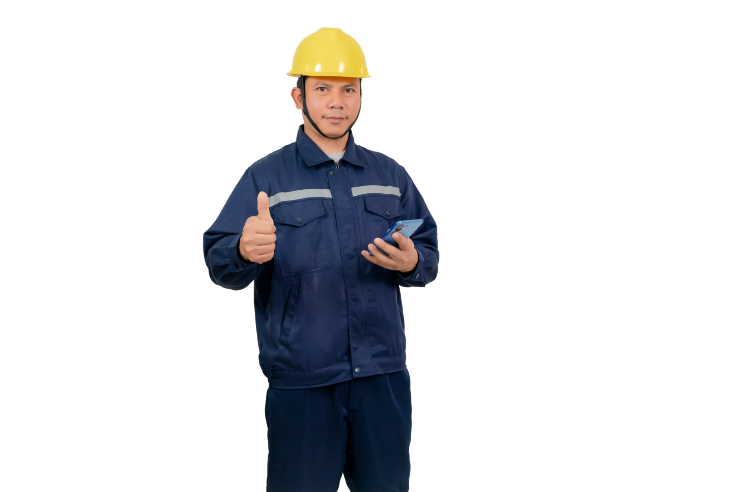 A man wearing a mechanic's work uniform png