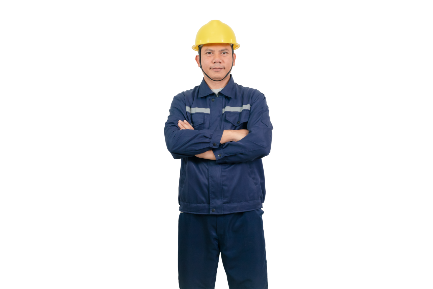 A man wearing a mechanic's work uniform png