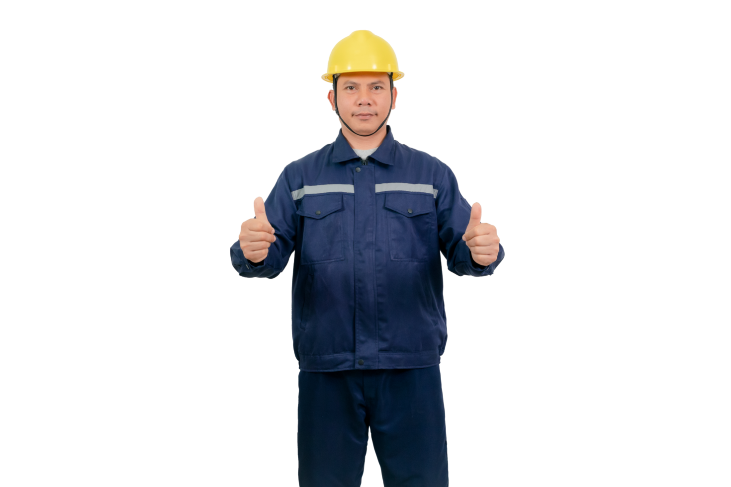 A man wearing a mechanic's work uniform png