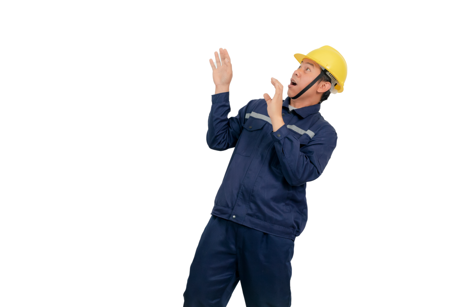 A man wearing a mechanic's work uniform png