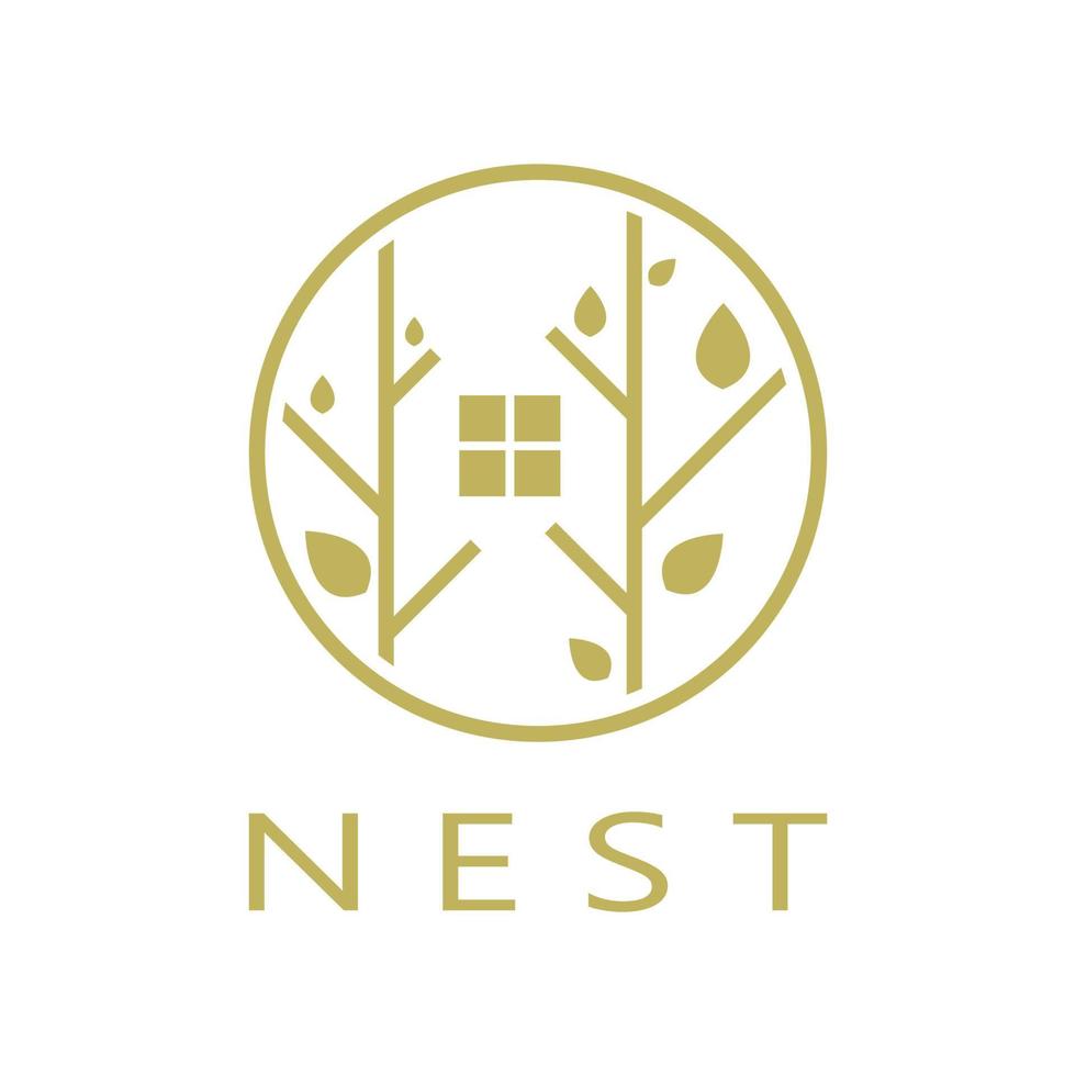 bird nest logo icon illustration design template, for bird farm, bird business, bird house, bird conservation with modern minimalist vector concept