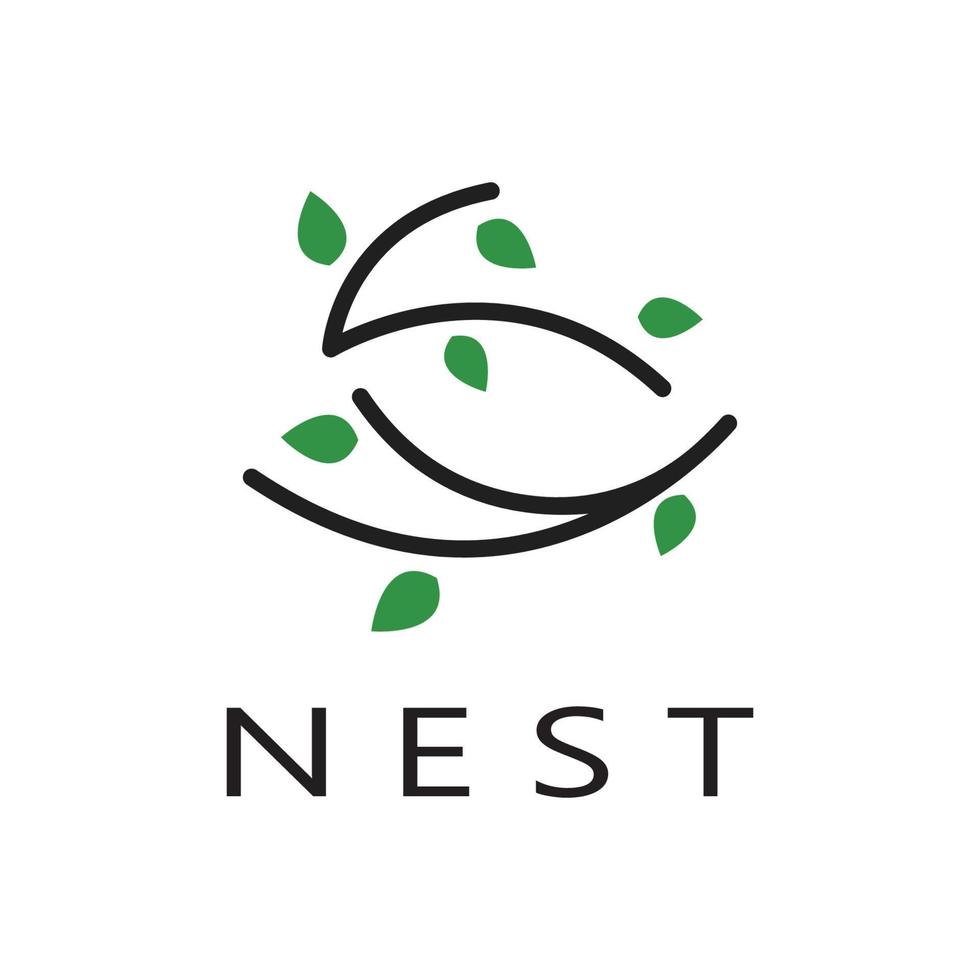 bird nest logo icon illustration design template, for bird farm, bird business, bird house, bird conservation with modern minimalist vector concept