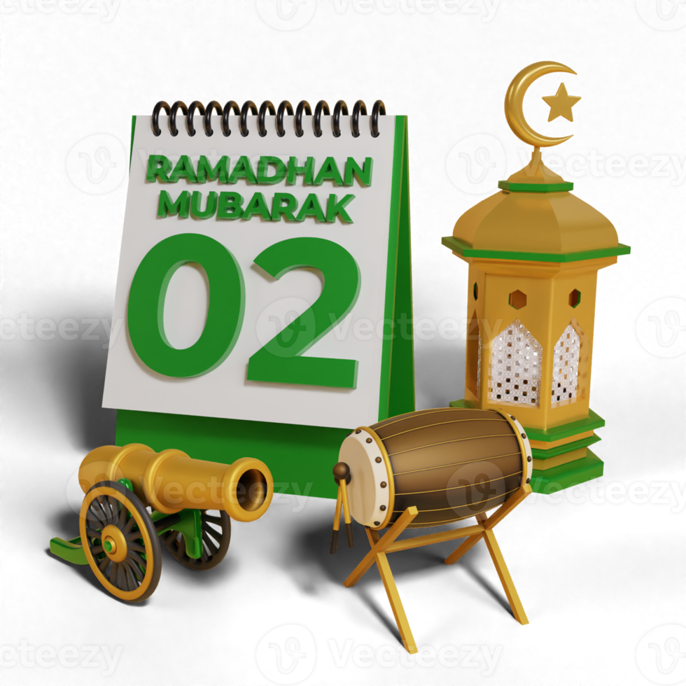 3d ramadhan Mubarak calendario png