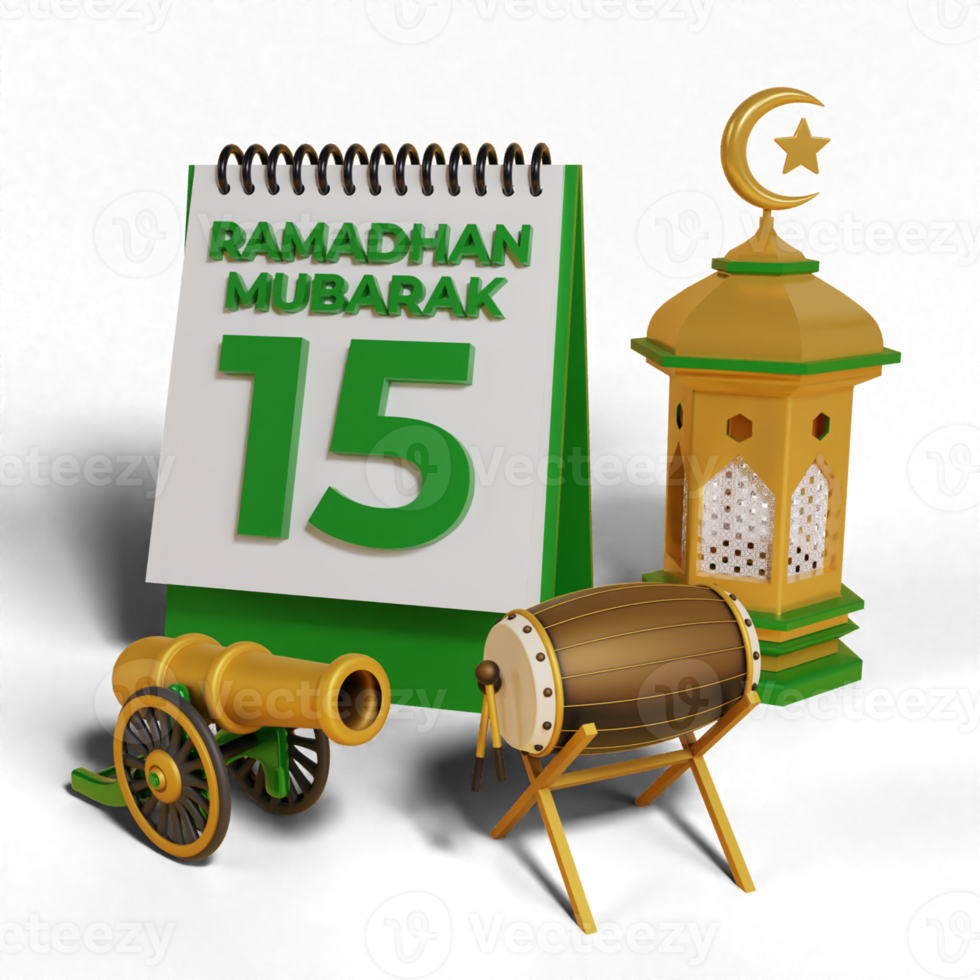 3d Ramadhan mubarak kalender png