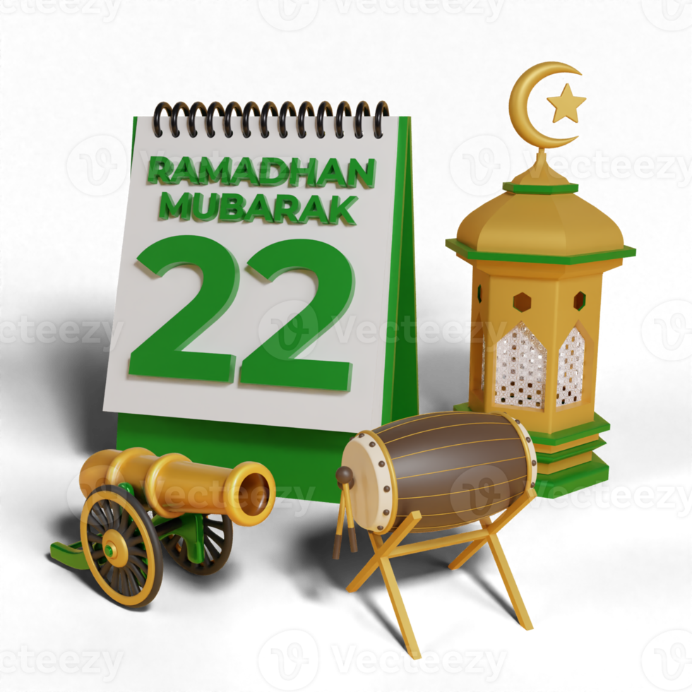 3d ramadhan mubarak calendrier png