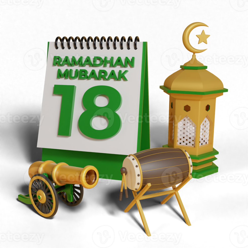 3d Ramadhan Mubarak Kalender png