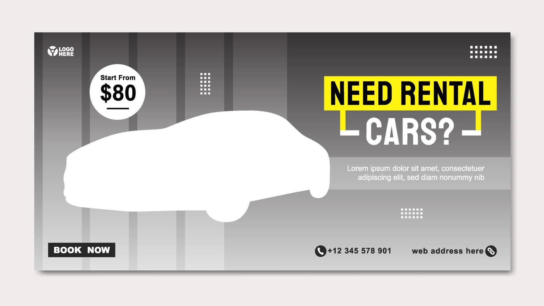 Car Rental Promotion Banner Template vector