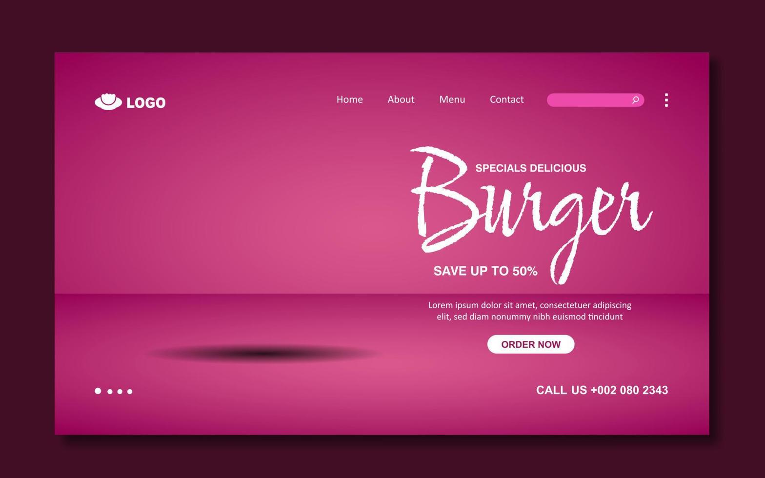 Fresh And Healthy Food Landing Page Template vector