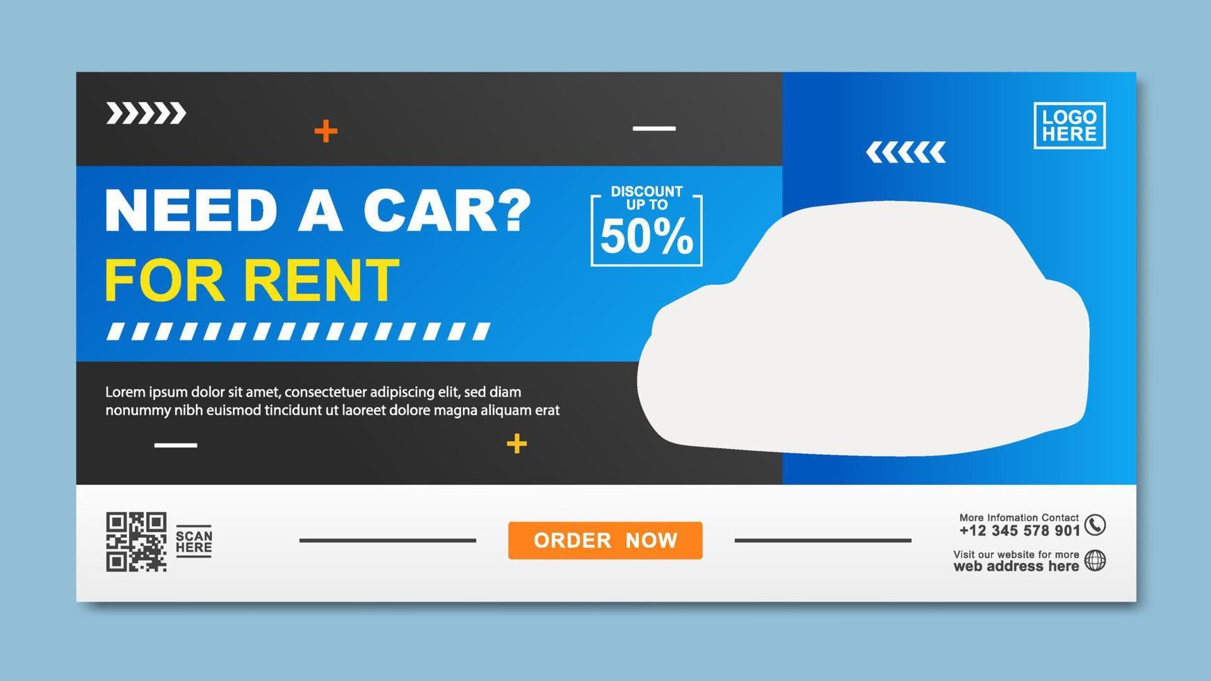 Car Rental Promotion Banner Template vector