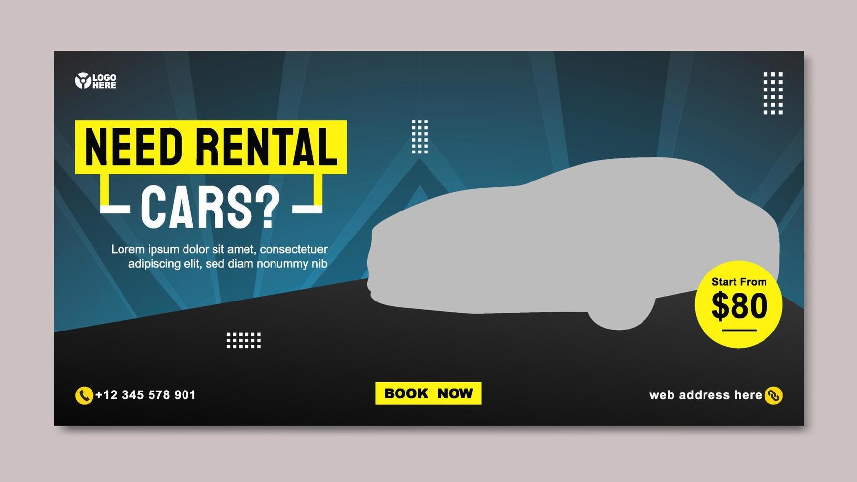 Car Rental Promotion Banner Template vector