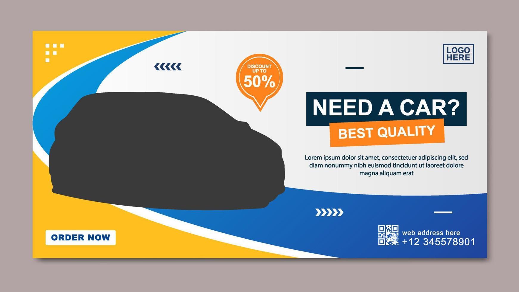 Car Rental Promotion Banner Template vector