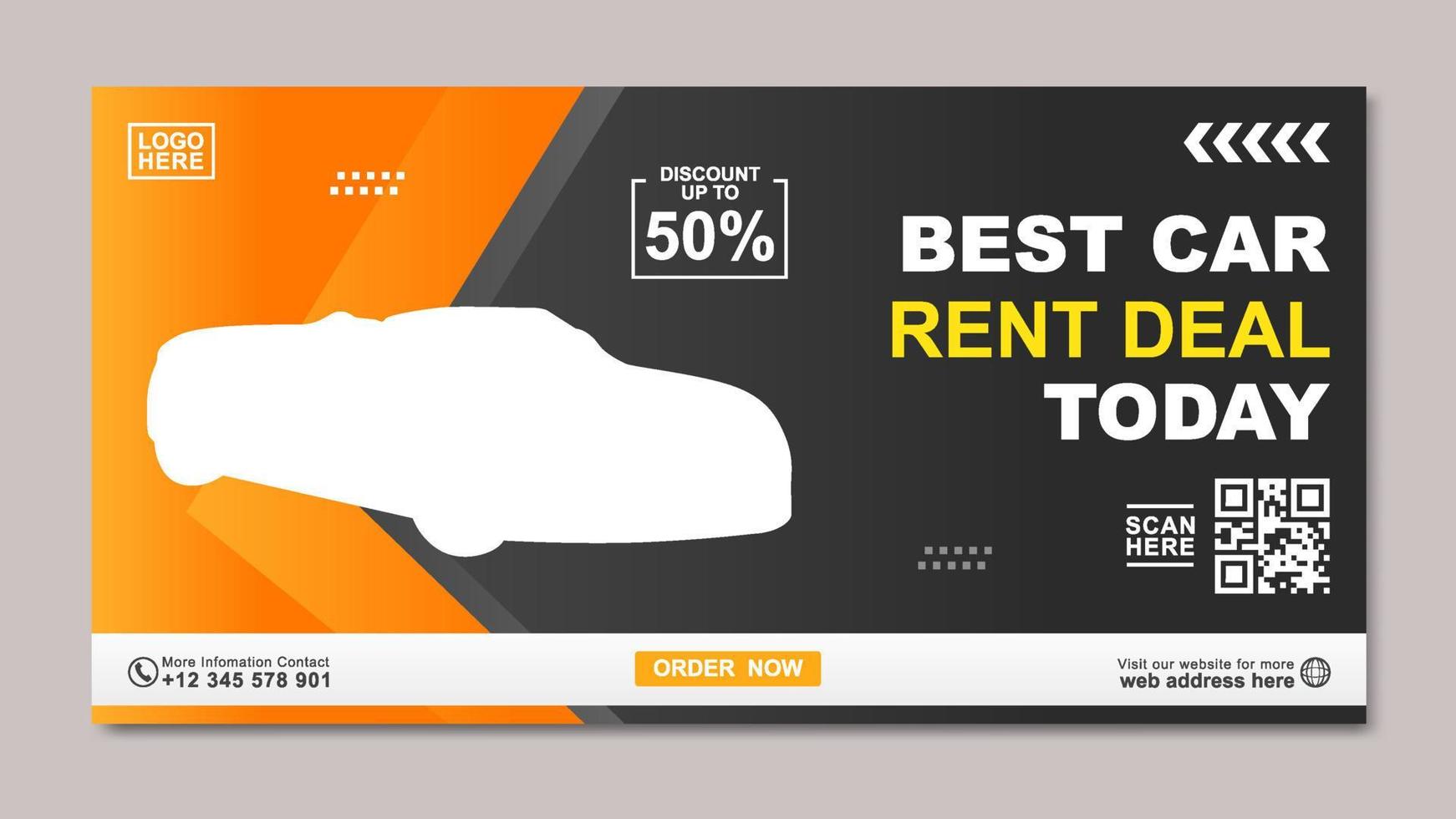 Car Rental Promotion Banner Template vector