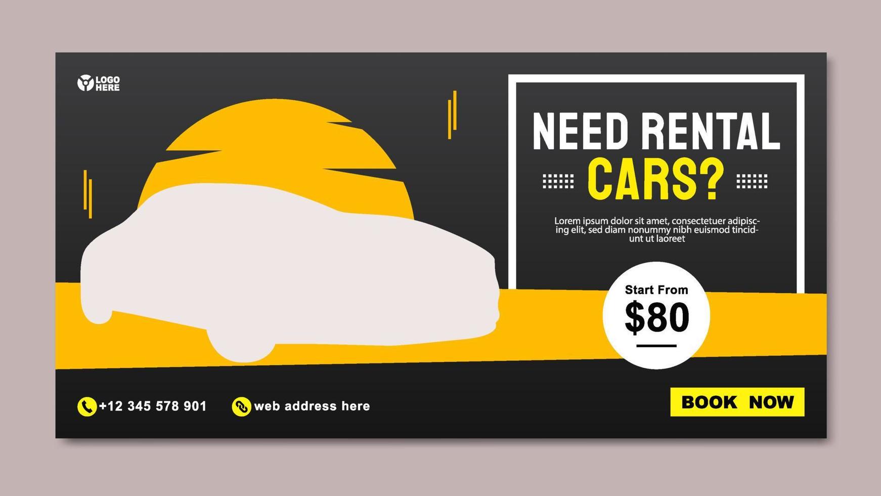 Car Rental Promotion Banner Template vector