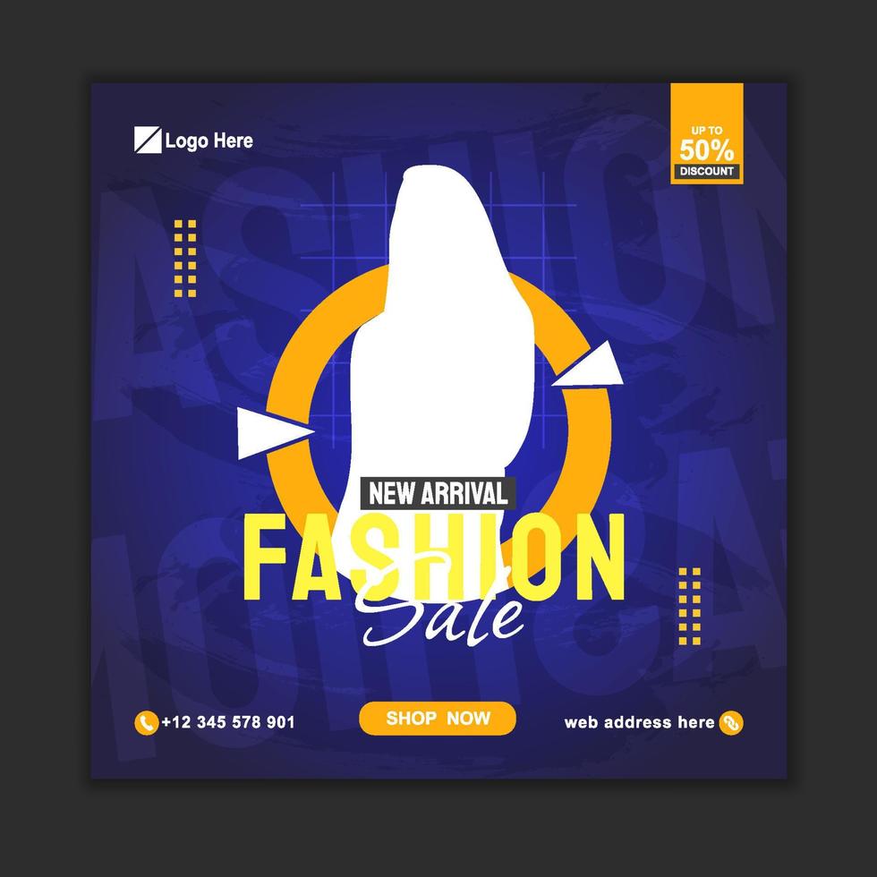 Fashion Sale Banner Social Media Post Instagram Facebook Template vector