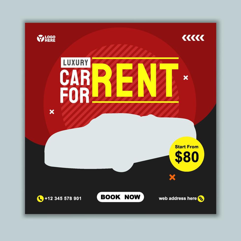 Car Rental Instagram Post Banner Template vector