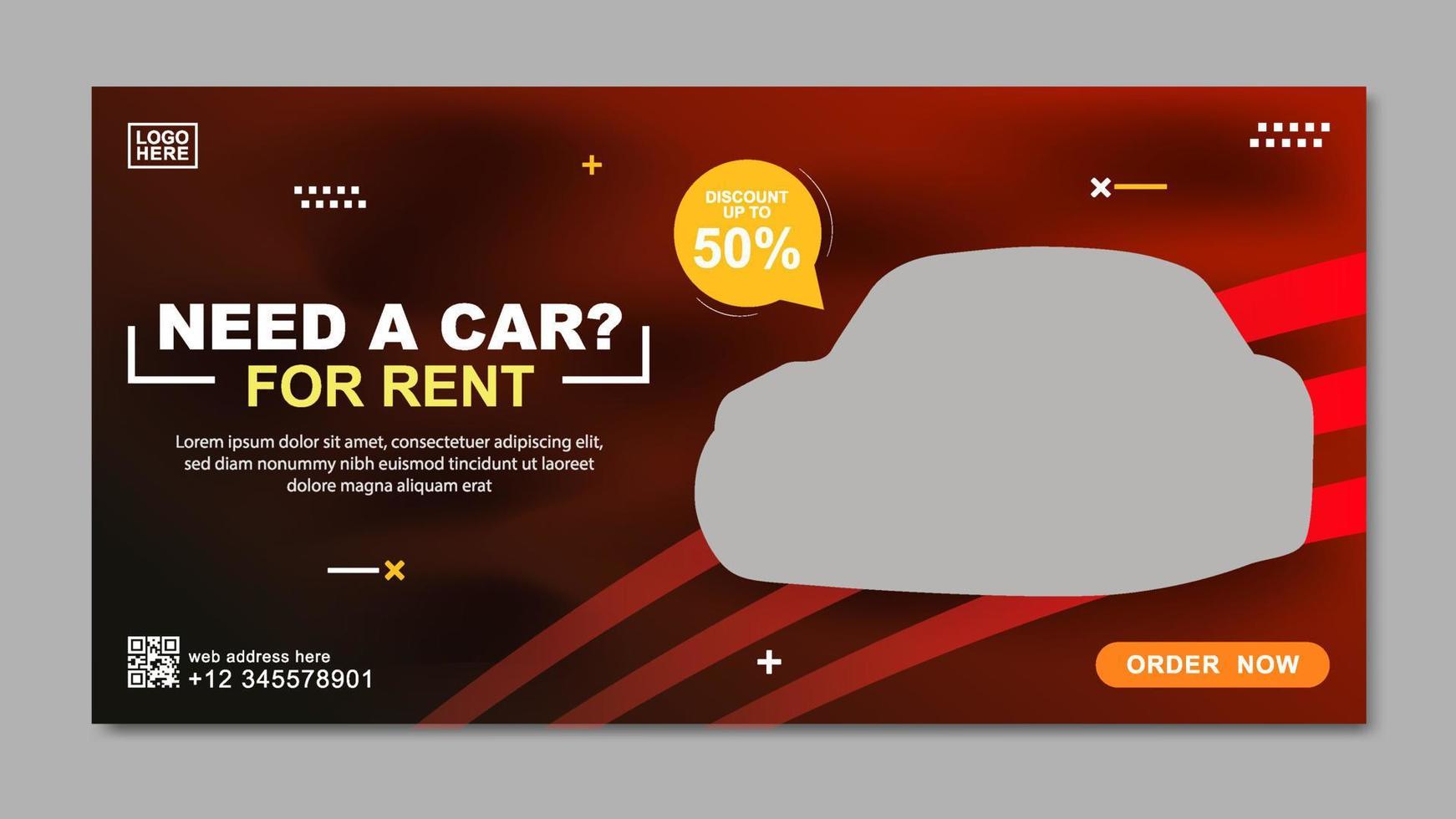 Car Rental Promotion Banner Template vector