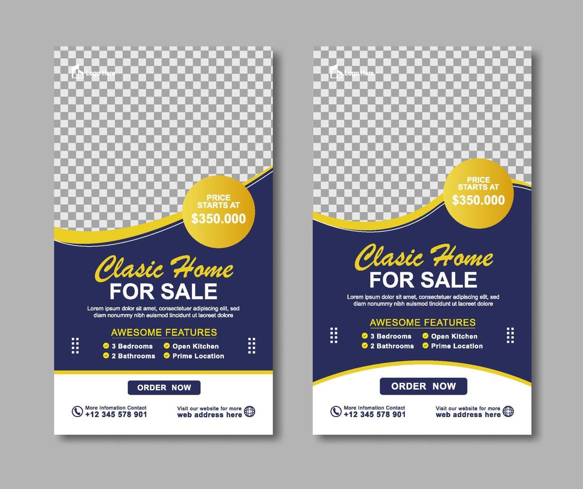 Real Estate Instagram Facebook Story Banner Template vector