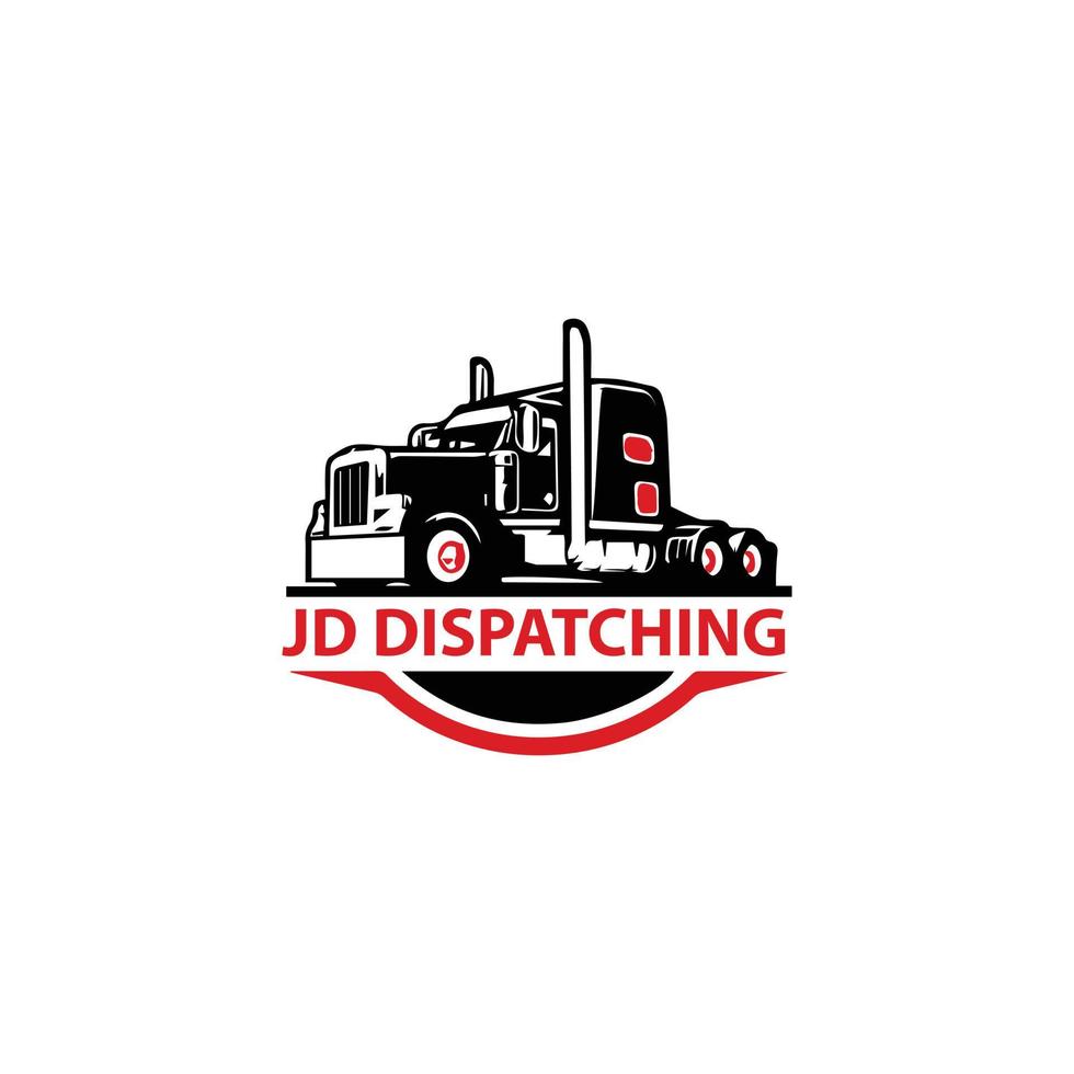 Business logo logistic truck design trailer transport, express cargo delivery company template