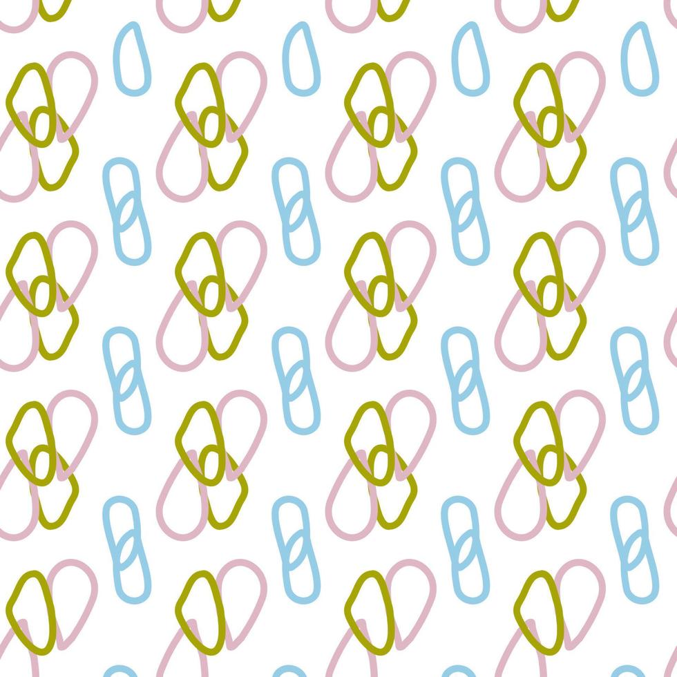 Pattern of abstract geometric shapes spring colors. Vector flat illustration. Seamless pattern. Packaging design. Abstract ovals.