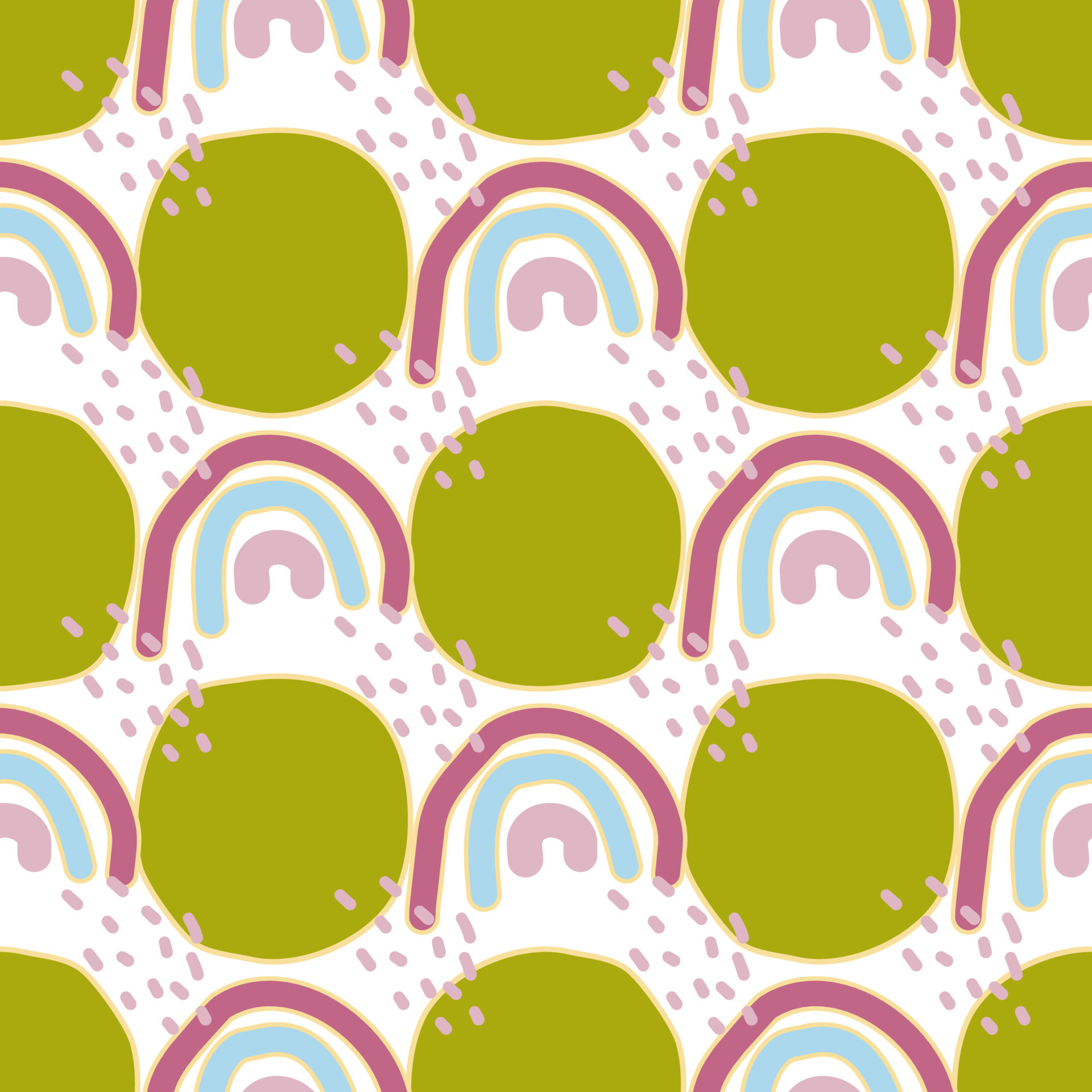 Pattern of abstract geometric shapes spring colors. Vector flat ...