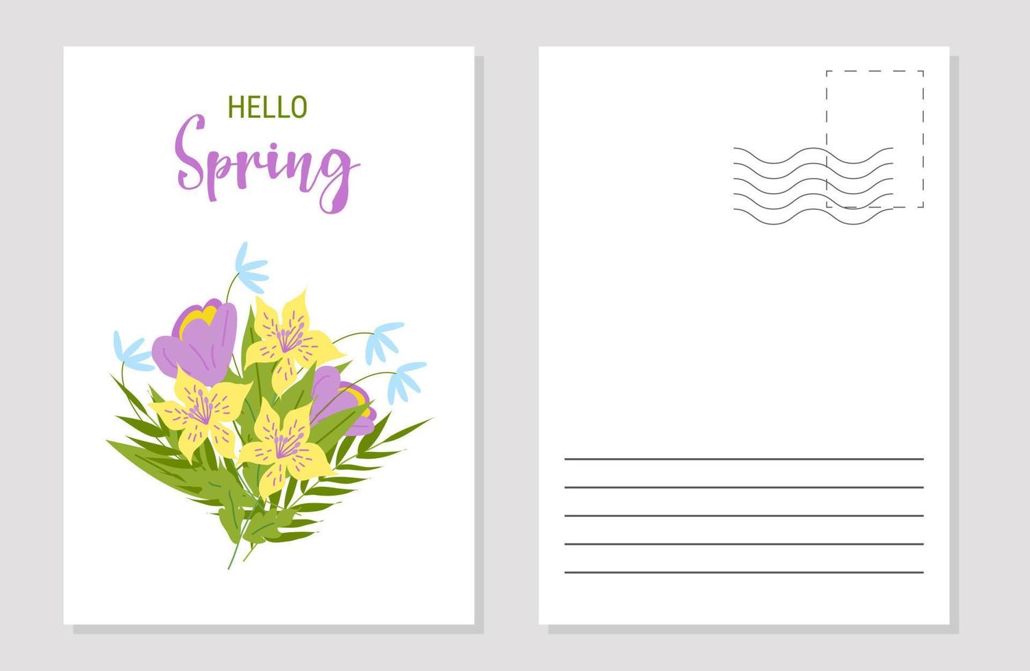 el diseño de el primavera tarjeta postal. modelo. vector