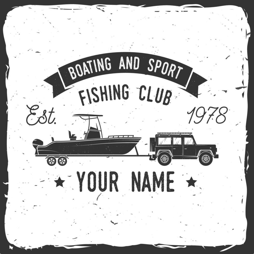 Boating and Sport Fishing club. Vector illustration.