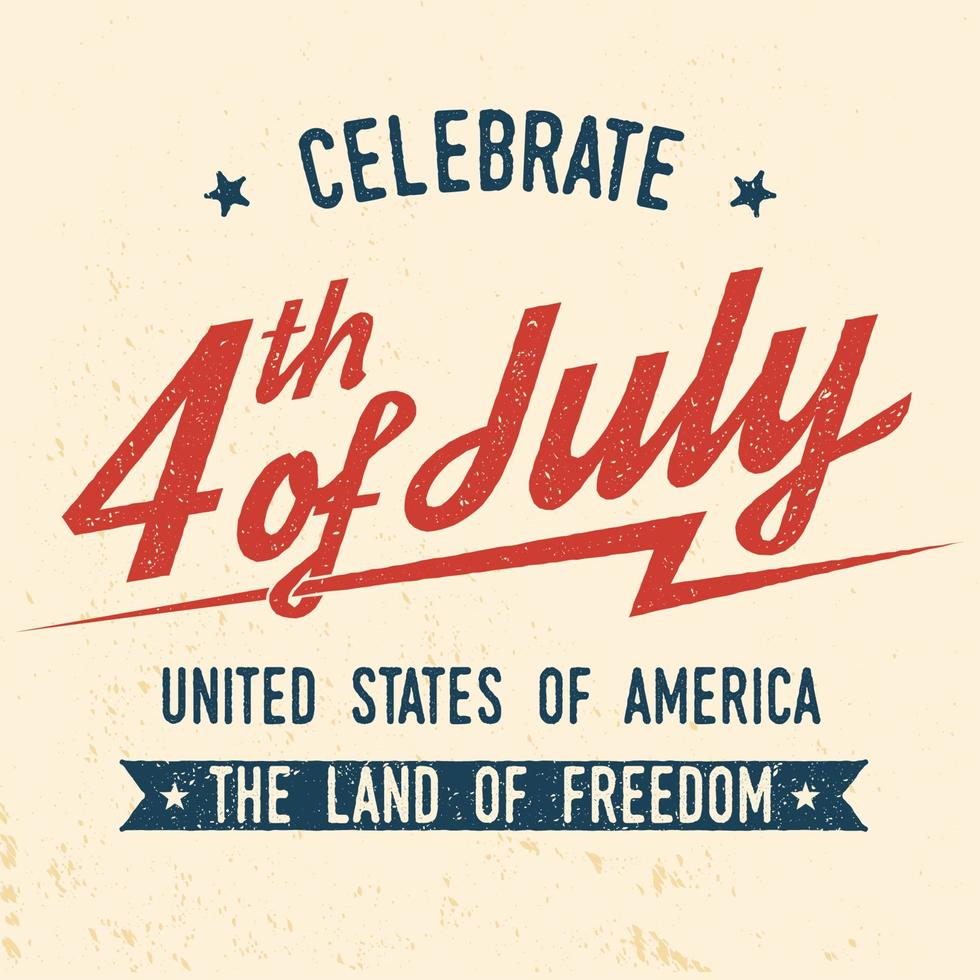 4th of july design in retro style. vector