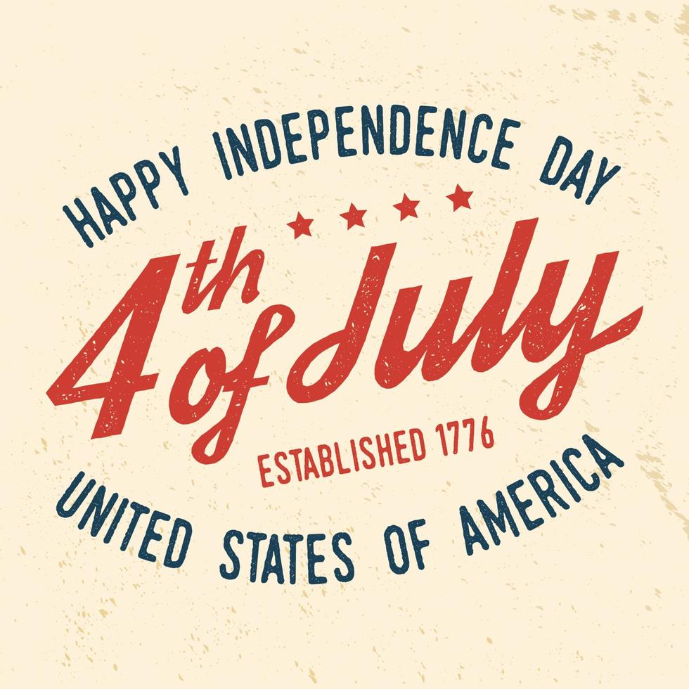 4th of july design in retro style. vector