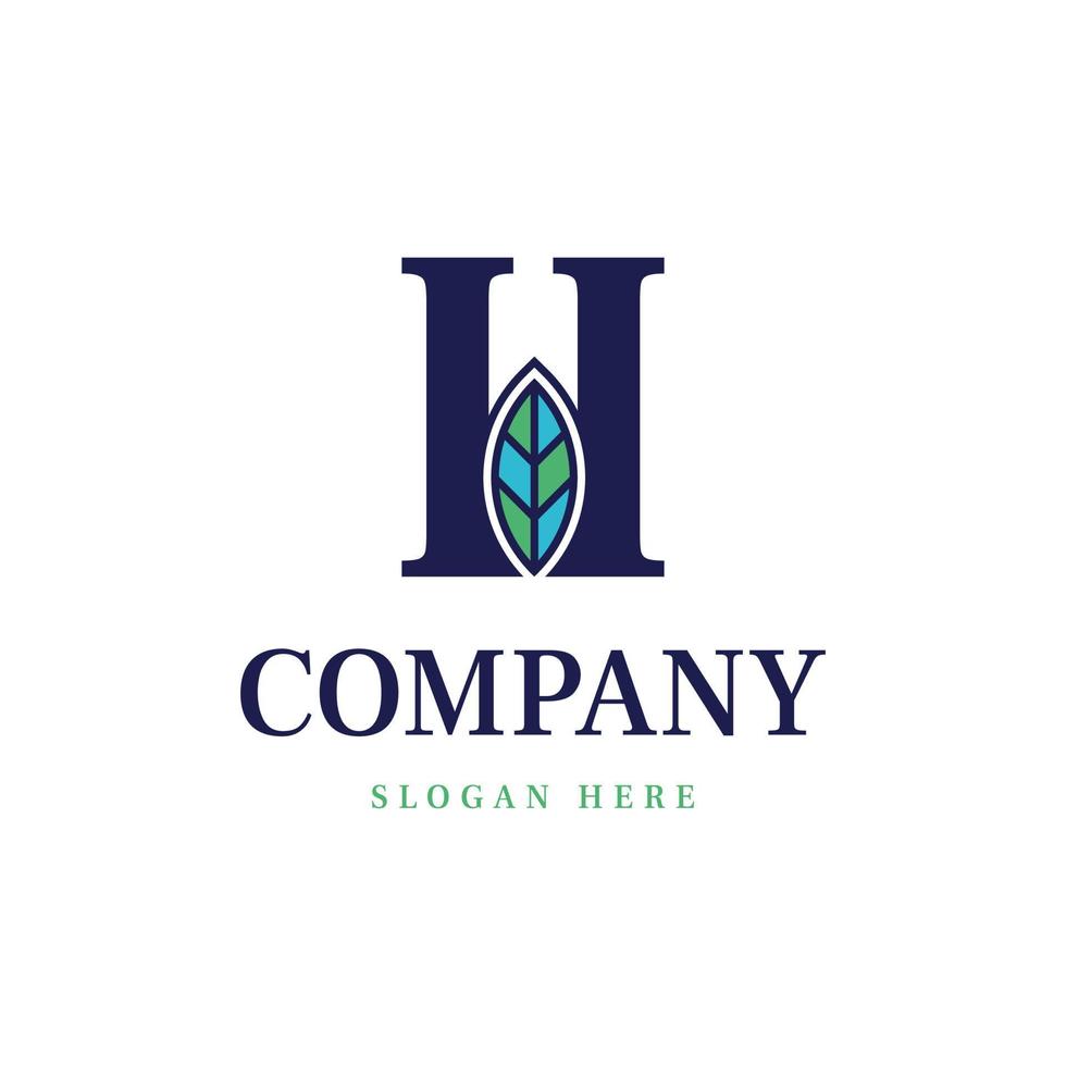 letter h leaf elegant luxury modern logo vector